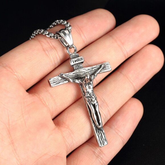 "Classic Jesus Christian cross pendant necklace for women/men, N90201P201 - Picture 2 of 6